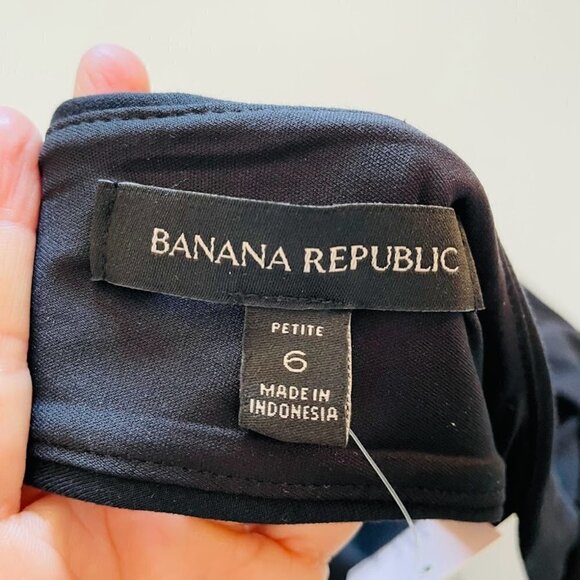 NWT Banana Republic Dress Black Criss Cross Cut OUt Ruffle Flare Hem Sleeveless - Picture 9 of 12